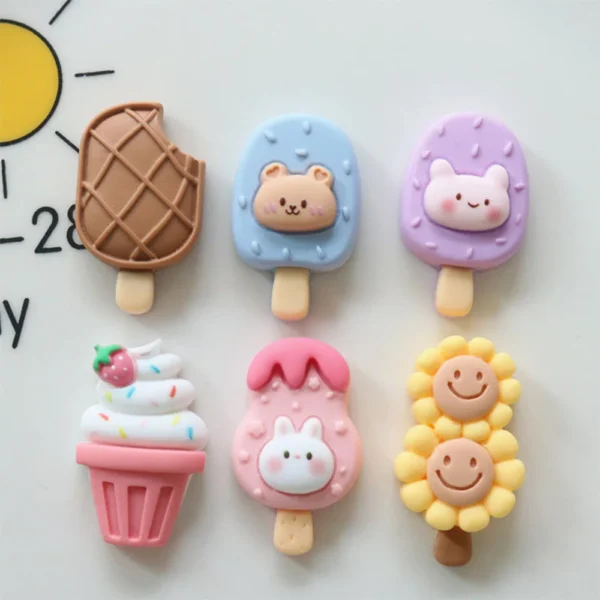 10PCS Ice Cream Series Flat Back Resin Cabochons For Hairpin Scrapbooking DIY Jewelry Craft Decoration Accessories