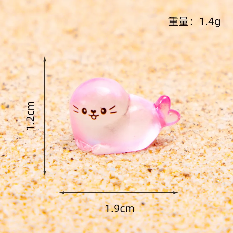 100/50PCS Glowing Marine Animal Seal Miniature Statue DIY Decoration Colorful Luminous Mini Seal Micro Landscape Figure Ornament - Image 6