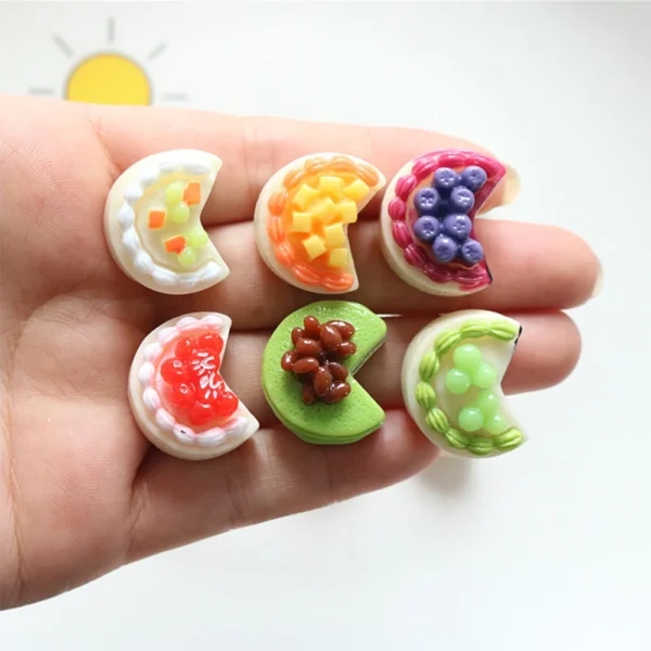 10PCS 21x17mm Notched Cake Series Resin Flat Back Cabochons For Hairpin Scrapbooking DIY Jewelry Craft Decoration Accessories