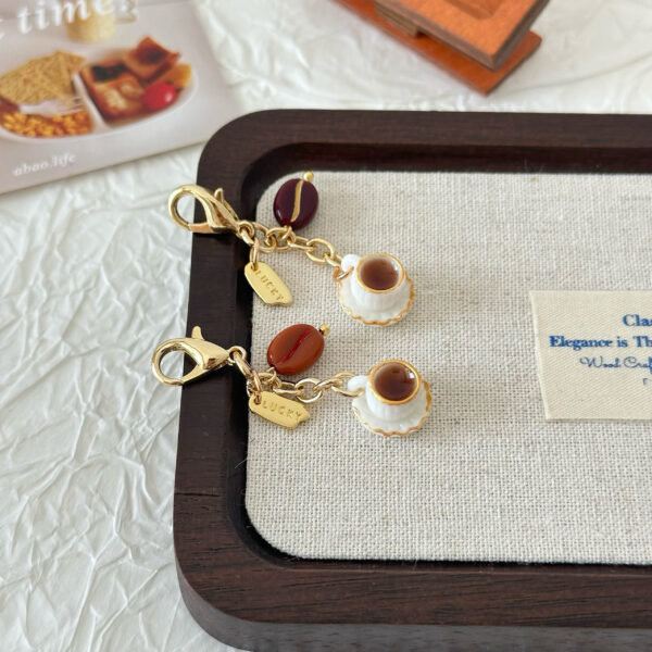 Coffee cup coin purse pendant zipper buckle