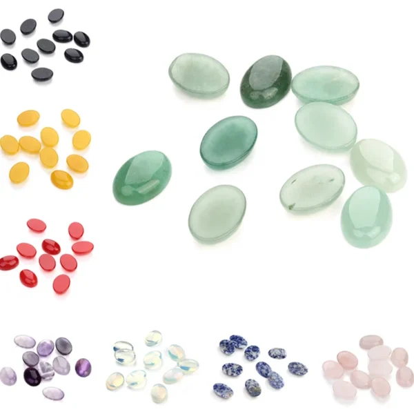 5-10pcs/lot Natural Bulk Stone Beads 10x14 13x18 18x25mm Flat Back Oval Onyx Cabochons Stone Bead for DIY Jewelry Making Pendant