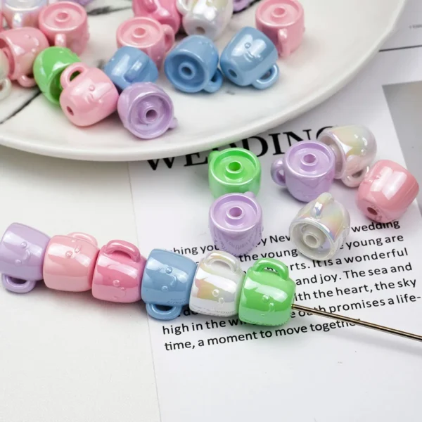 Acrylic water cup with holes and loose beads DIY handmade parts pen jewelry bracelet decoration accessories