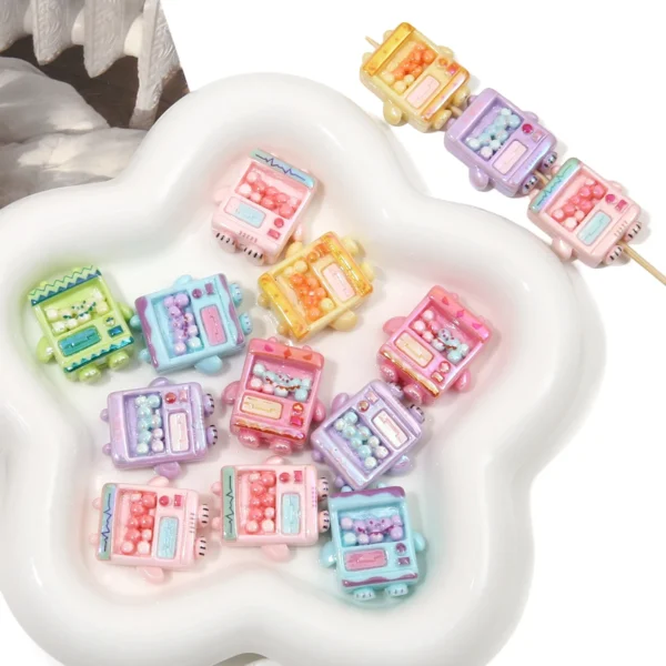 Cute Colored Resin Drops Gacha Machine Charms for Jewelry Child Making Necklace Spacer Beads DIY Supplies Accessories Wholesale