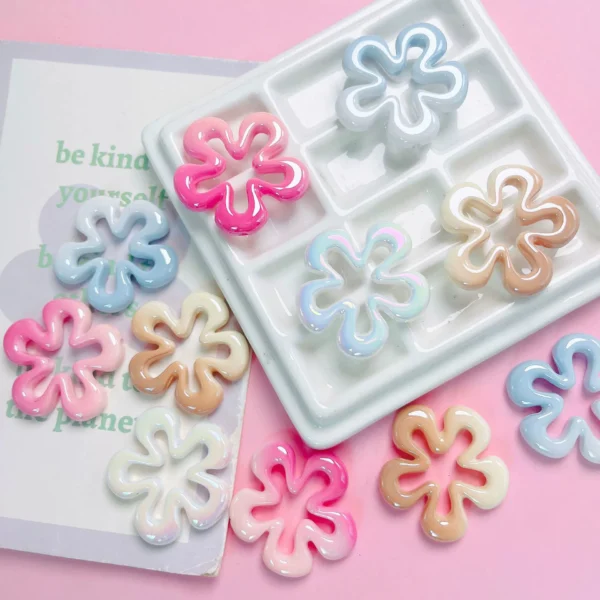 Butterscot beans gradient flowers acrylic straight hole beads DIY accessories accessories bag pendant mobile phone chain materia