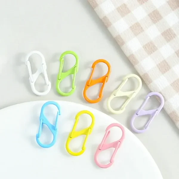 Small Alloy Snap Hook 12Pcs Zipper Clip S Carabiner Clips Anti Theft Mini Dual Wire Gate Interlocking Keychain Clip Attachment