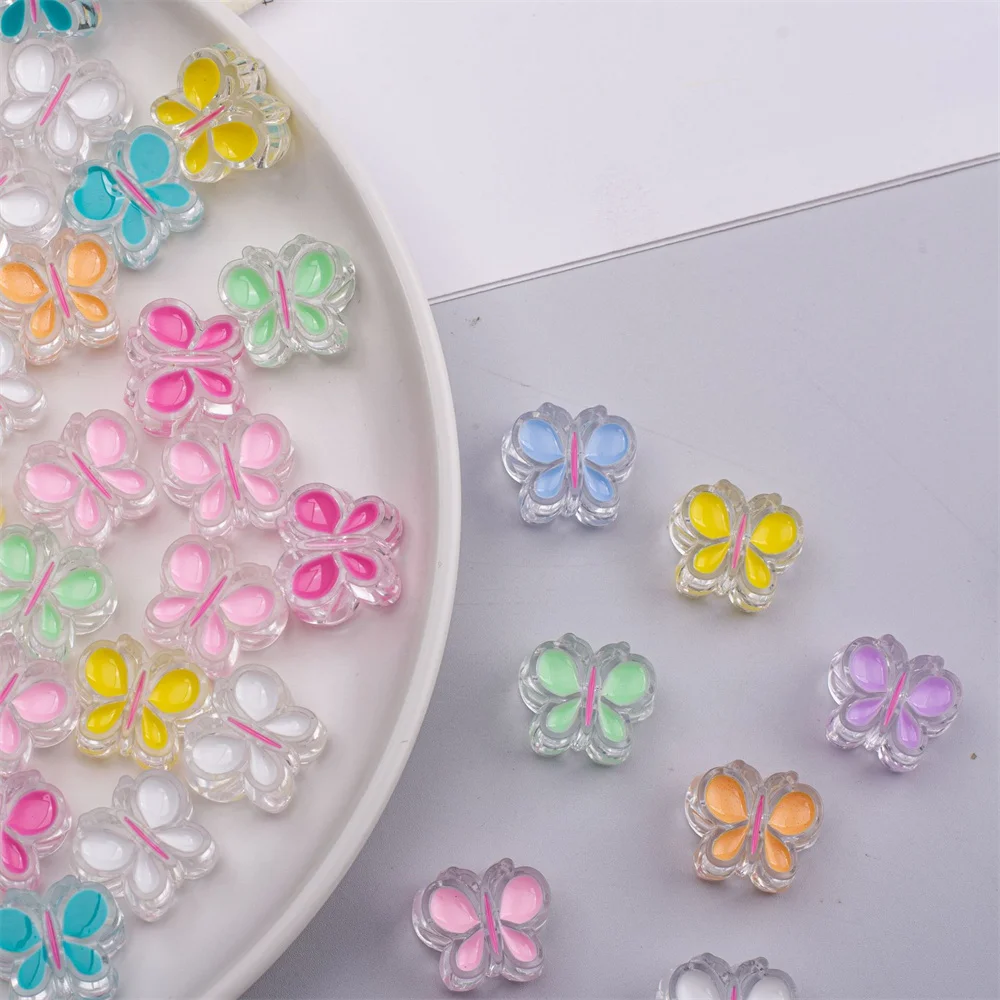 CH20 Kawaii Oil Dripping Beaded Cartoon Acrylic DIY Straight Hole Bead Cute Animals Mobile Phone Chain Manual Accessories - Imagem 4