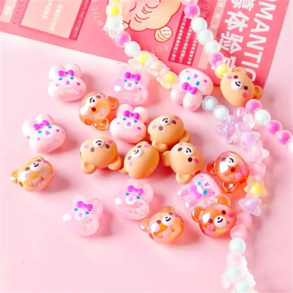 CH16 20*18mm Little Bear Rabbit Star Resin Beads DIY Mobile Phone Chain Bracelet Car Hanging Bead Material Jewelry Accessories
