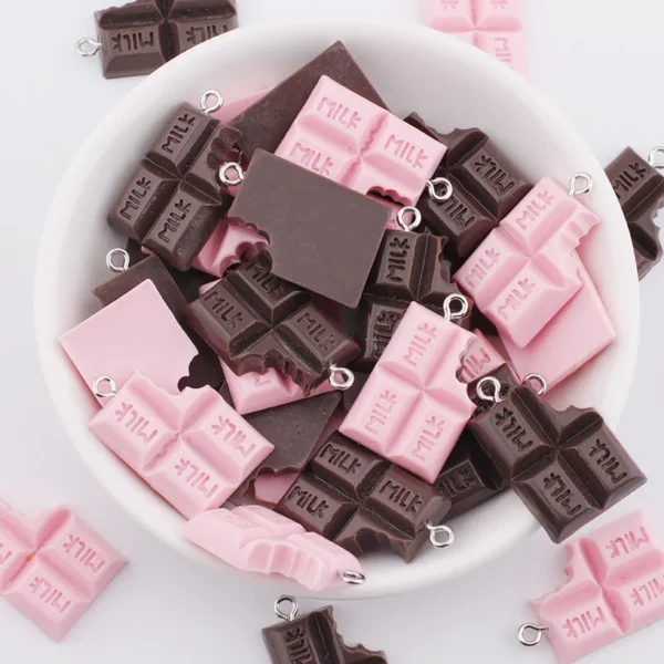10pcs/lot 18*28mm Chocolate Milk Resin Charms Pendants for DIY Jewelry Making Accessories Handmade Earring Necklace Bracelet