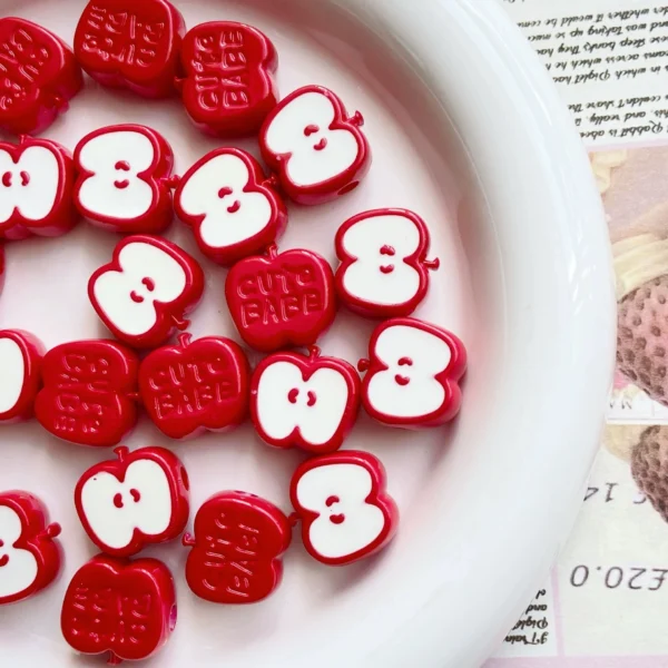 Large hole acrylic paint dripping oil small apple horizontal hole beaded jewelry making Beads DIY crafts decoration accessories