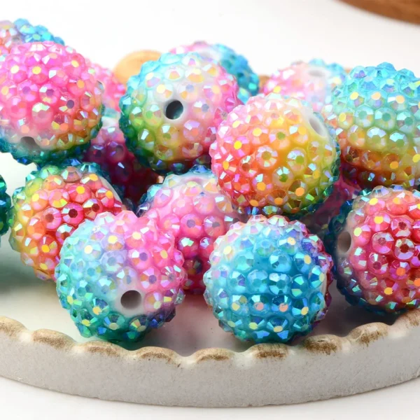 Colorful Round Resin Acrylic Beads for Jewelry Making Charm Beads DIY Necklace Bracelet Accessories Jewelry Findings Keychain