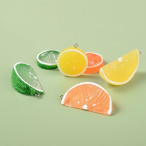 5/10/pcs Lemon Slices Charms for Jewelry Making Cute Resin Fruit Bracelet Necklace Keychain Pendant DIY Craft Korea