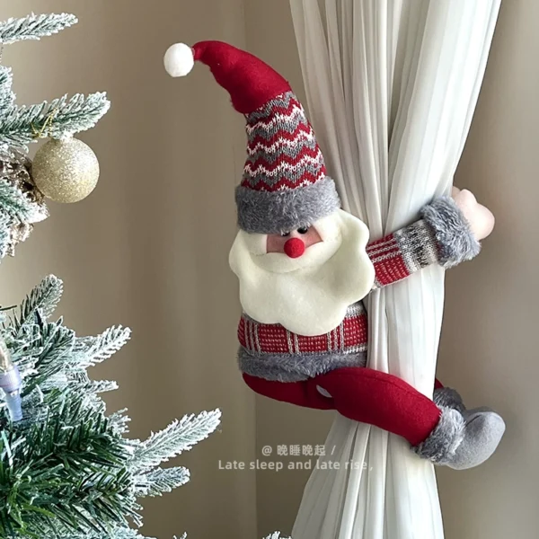 Santa Claus buckle strap creative holiday cartoon doll hotel restaurant shopping mall decoration doll hug hanging ornaments