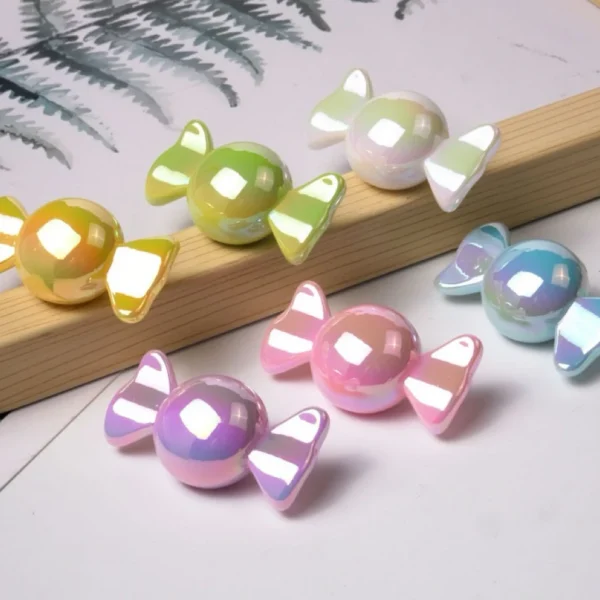 SW34 5pcs Color-coated Large Candy Imitation Cute Backhole Perforation Acrylic Diy Hanger Keychain Mobile Phone Chain Material