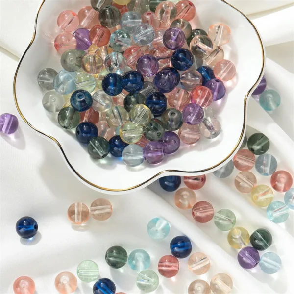 50Pcs 8mm Synthetic Lilac Rock Quartz Beads Faceted Purple Crystal Beads 8mm For Bracelets Necklace Jewelry Finding Making