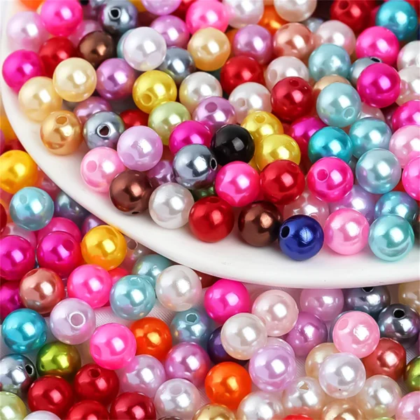 ST66 8mm Arcylic Beads Colorful Cute Accessories Girl Multi color DIY Beads Wholesale Gradient Sweet Handmade Bracelet