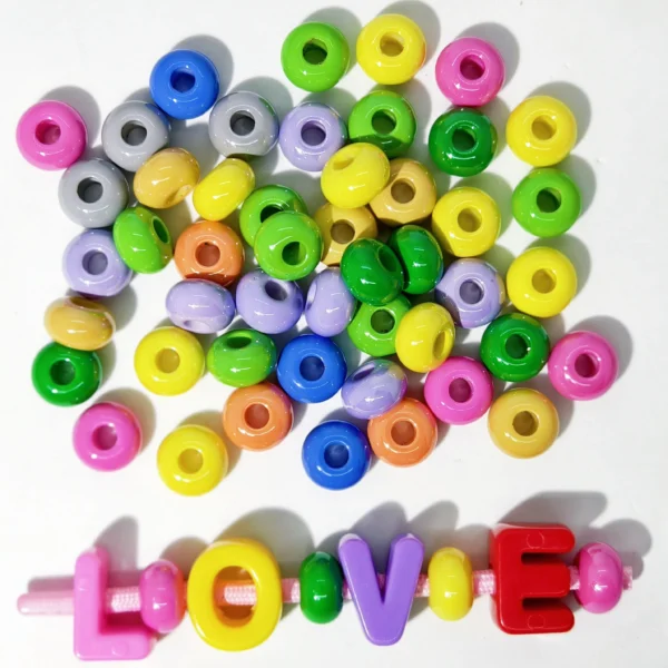 20pcs UV shiny acrylic spacer beads pony beads for Craft jewelry making bracelet necklace phone chain keychain