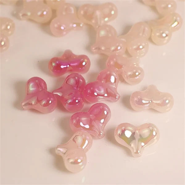 CH91 Jewelry Peach Luminous Pink New Hole Lovely Pink Love Beaded Color Cute Girl Mobile Phone Chain Car Pendant Accessories.