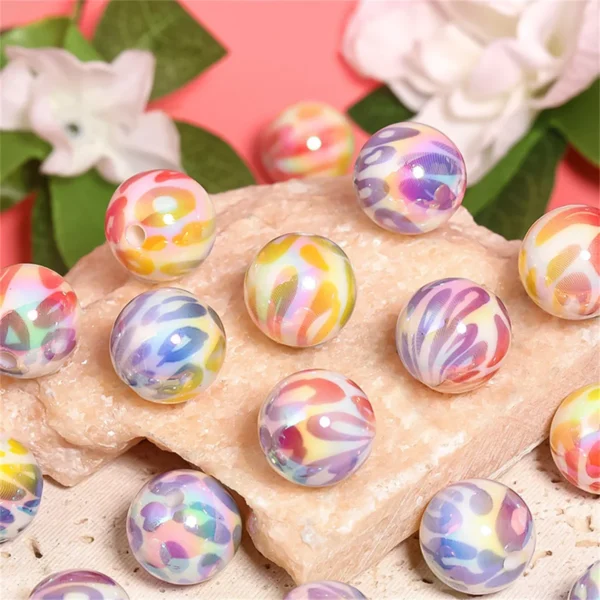 CH55 16mm Bright Transparent Colorful Beautiful Beads Diy Bracelet Necklace Handmade Clothes Milk Beads Jewelry Accessories