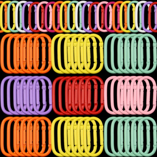 2~10pcs Colorful Oval Spring Carabiners 25x50mm Zinc Alloy Keychain Clips For DIY Jewelry Making Accessories And Outdoor Gear