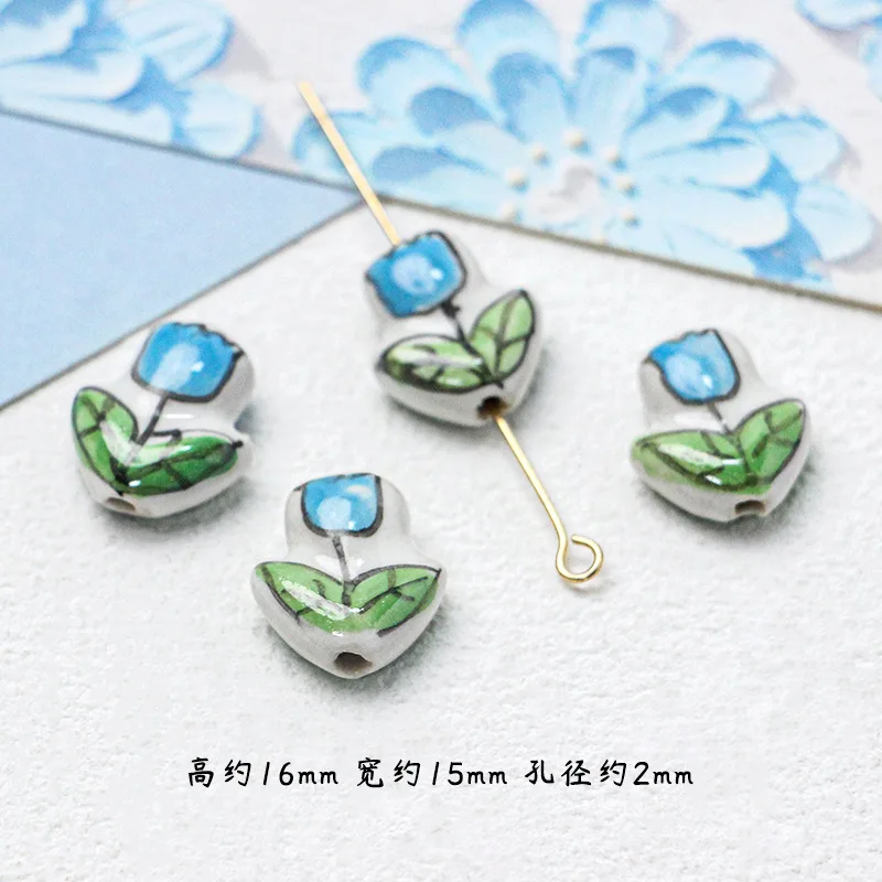 Small Fresh Japanese Ceramic Blue Series Loose Beads DIY Hand-beaded Necklace Bracelet Bead - Imagem 4