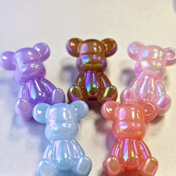 10pcs Cute Jelly Luminous Small bear Surface Shining Resin Beads for DIY jewelry making friendship bracelet phone chain