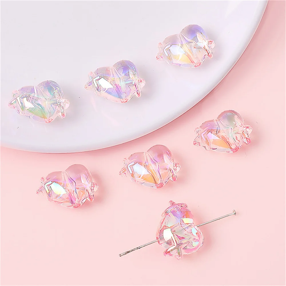 CH93 Acrylic Colorful Star Heart Beads Bracelet Necklace Loose Beads Handmade DIY Jewelry Accessories Making Materials - Imagem 5