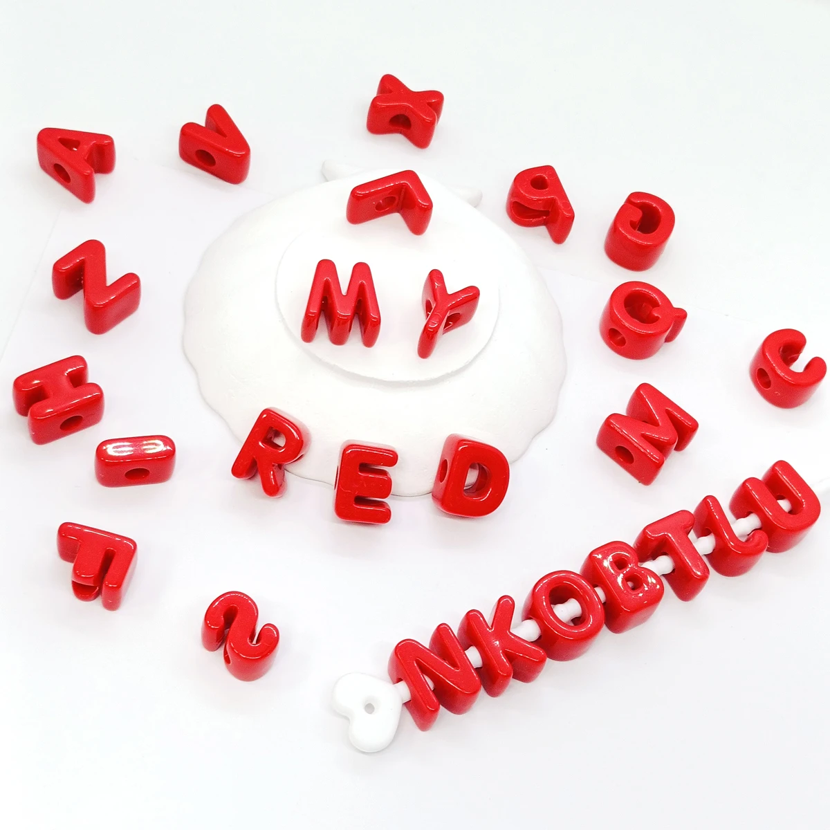 26 Large 6mm Hole Letter Beads 20mm A to Z for DIY Jewelry Making Kit Bracelet key chain and Educators to Learn Letters - Image 4