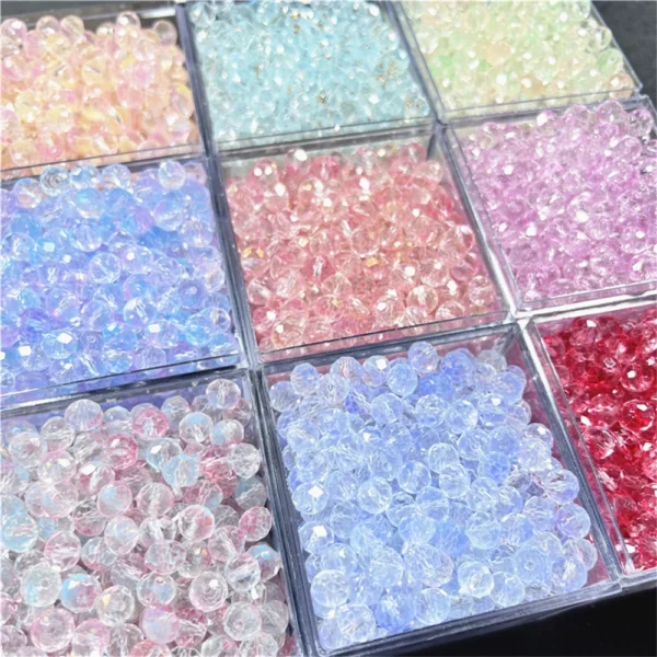 Q123 8mm Glass Baking Varnish Two-color Crystal Beads Hand DIY Bracelet Necklace Hand String Jewelry Loose Beadwork Accessories