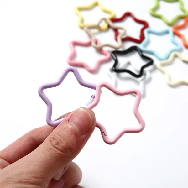 1/5/10/20pcs Colorful Star-shaped Rigger Spring Buckles Bag Keyring Clasps Hooks Keychain for DIY Accessories