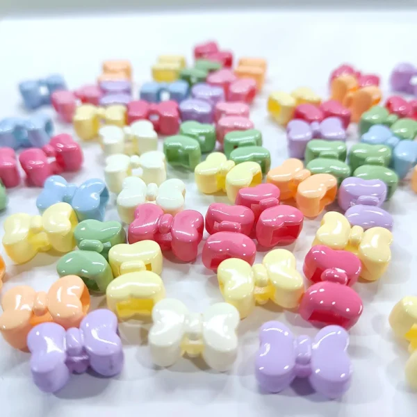 20pcs Multi-Colored Drop Oil Beads Four-Hole Bow for Bracelet Bag Chain Jewelry Making Accessories