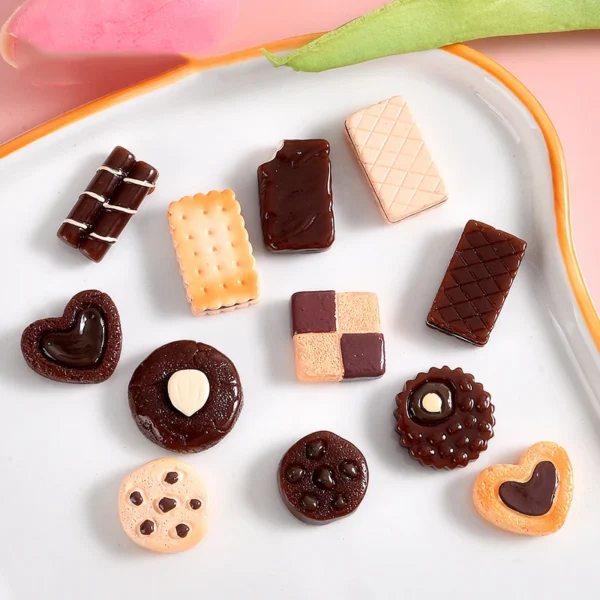 10PCS Chocolate Biscuit Series Flatback Charms For Earrings Bracelet Hairpin DIY Jewelry Pendants Decoration Accessories