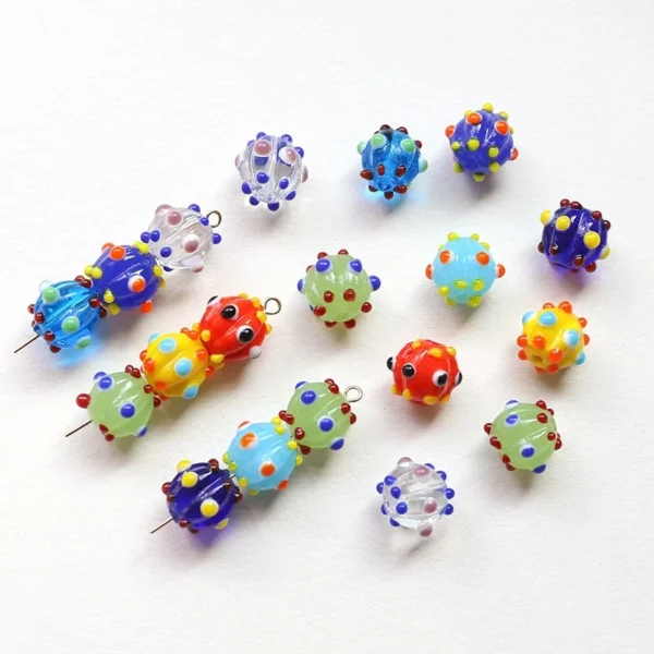 Bizarre Color Blocking Dots, Glass Beads, Glass Bead Materials, Diy Handmade Jewelry, Earrings, Necklaces, Accessory Materials