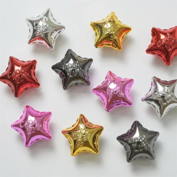 CH18 Star Plating Color UV Gold Silver Five Point Star DIY Handmade Mobile Phone Chain Beading Material Loose Bead Accessories