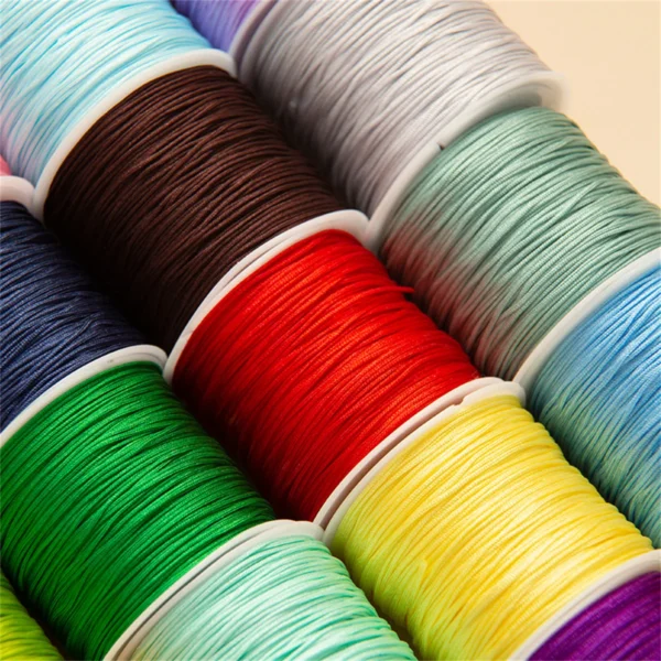 Z60 NEW 0.8mm Nylon Cord Thread Chinese Knot Macrame Cord Bracelet Braided String DIY Tassels Beading Shamballa Thread Gifts