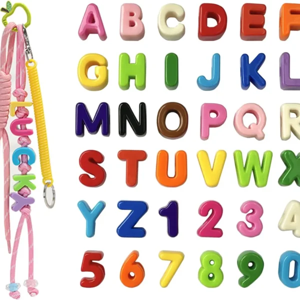 160pcs Wholesale 20mm large hole English letter acrylic beads DIY Jewelry Making Bracelet key chain and Educators