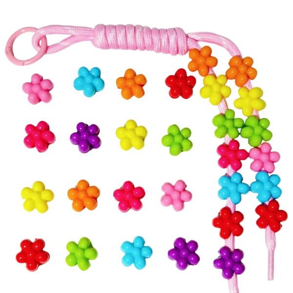 30pcs Colorful Cute Pumpkin Flowers With 4MM Large Holes Beads For Kids Hair Jewelry Making DIY Pendant