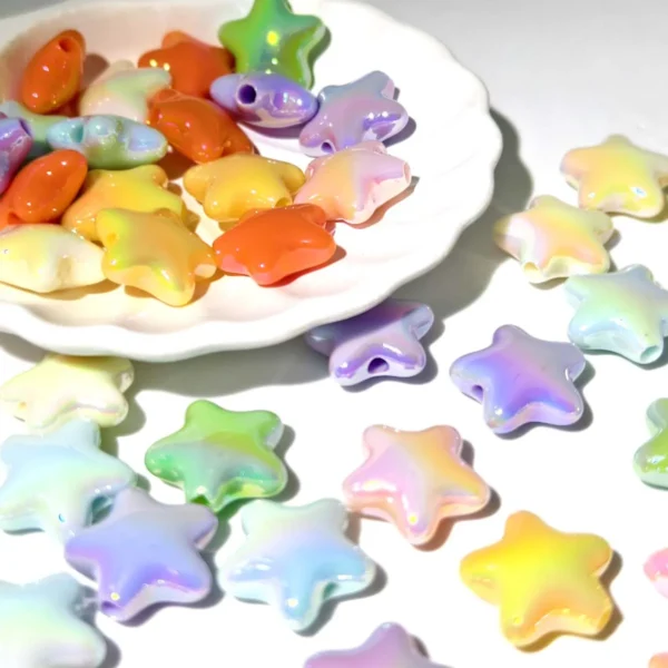 10pcs Shining star beads UV color Handmade for jewelry making friendship necklaces and bracelets chains