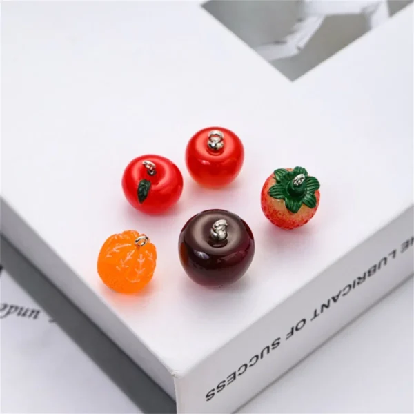 SG05 5pcs/lot 3D Acrylic Simulation Cherry Charms Cute Fruits Pendants for Earring Necklace Bracelet Diy Jewelry Making