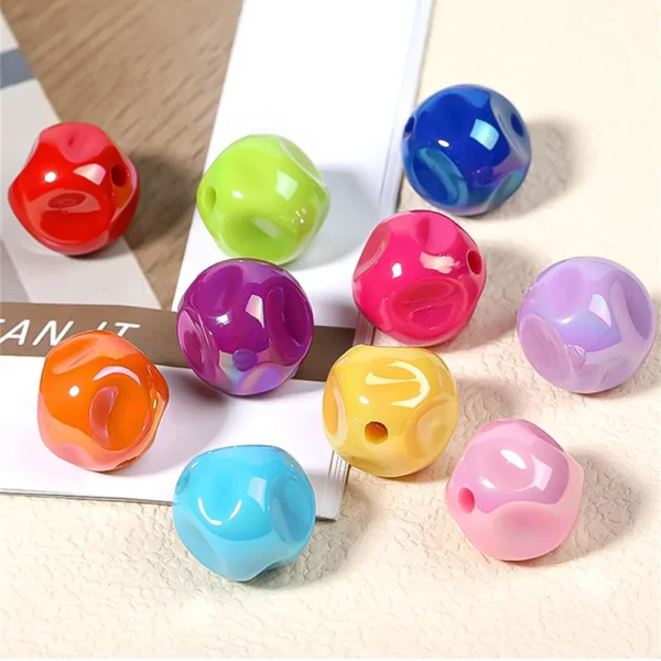 CH86 Shiny Color 16mm Colorful Necklace Bracelet Diy Cute Girl Fashion Beads Accessories Beads Diy Beaded Material Beads.