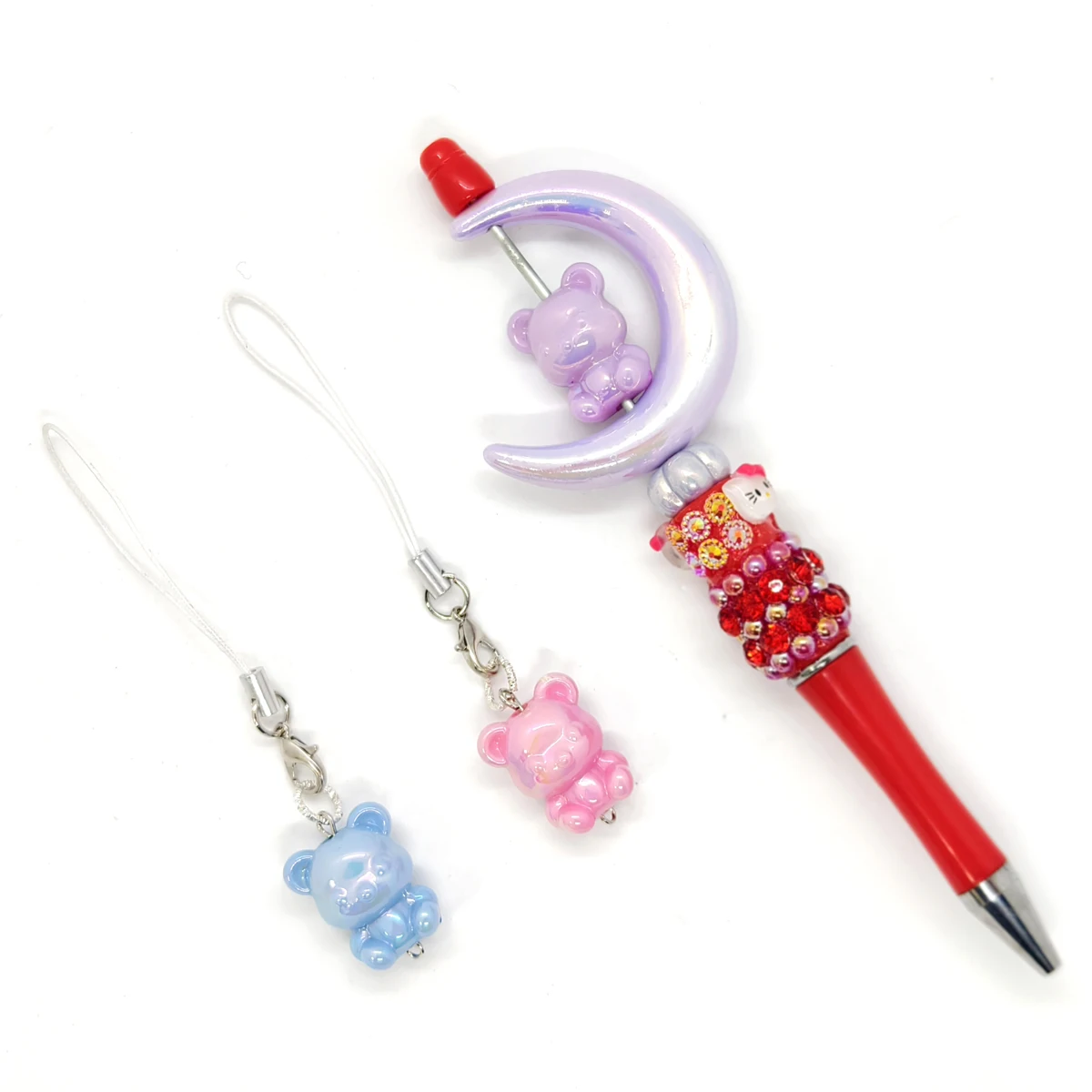 10pcs tiki Hot sale Acrylic cute solid color bear 20mm bead for phone chain keychain bracelet Children's fashion accessories - Image 4