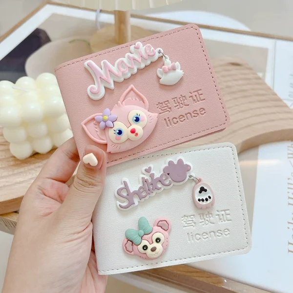 Internet celebrity ins motor vehicle driver's license protective cover for ladies cute car driver's license leather cover driving license diy cartoon