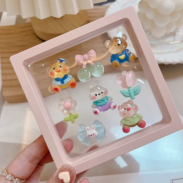 Cute ladies decorative stickers car interior screen center console three-dimensional cartoon 3D stickers electric vehicle jewelry ornaments