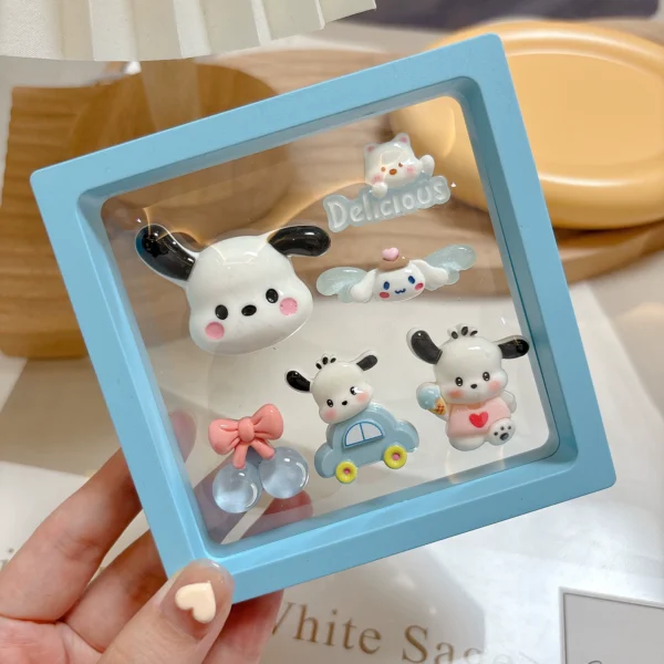 Cute luminous dog center console car screen three-dimensional 3D cartoon electric car stickers ladies car interior decoration ornaments