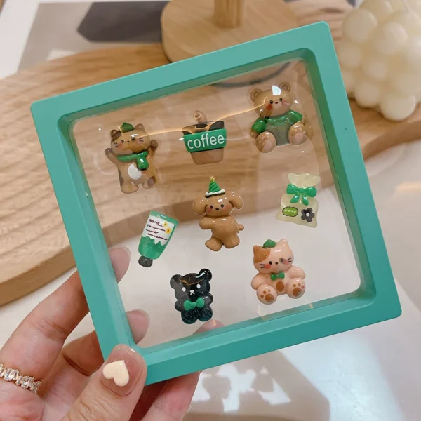 Cute cat and dog cartoon center console car screen three-dimensional 3D cartoon electric car stickers ladies car interior decoration ornaments