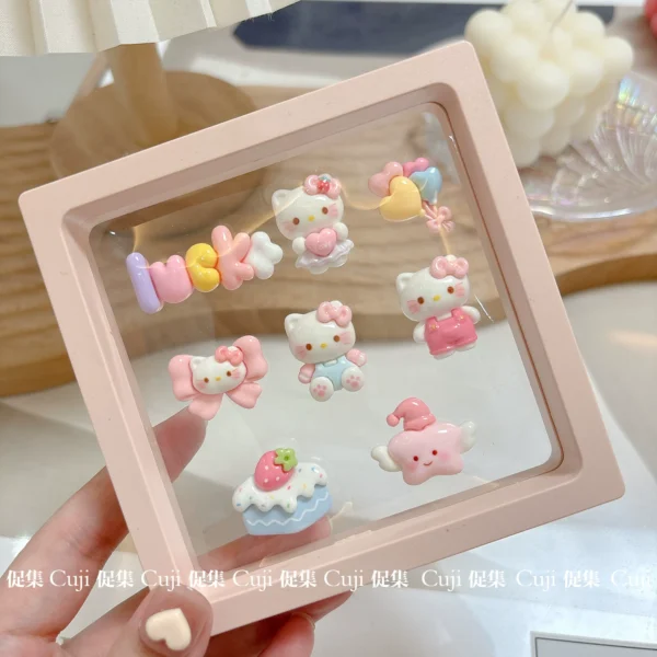 Pink Katie cute center console car screen three-dimensional 3D cartoon electric car stickers women's car interior decoration seamless stickers