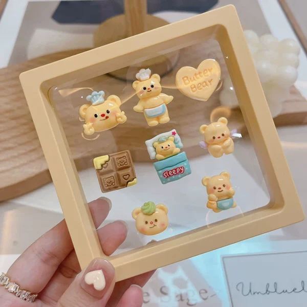 Cute Butter Bear center console car screen three-dimensional 3D cartoon electric car stickers ladies car interior decoration ornaments