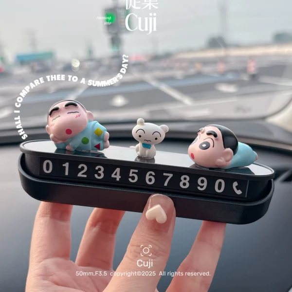 Crayon Shin-chan car temporary parking number plate car moving phone number plate privacy protection ornaments decoration
