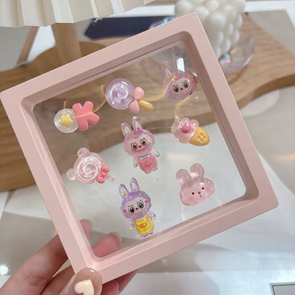 labubu center console car screen three-dimensional 3D cartoon electric car stickers women's car interior decoration ornaments