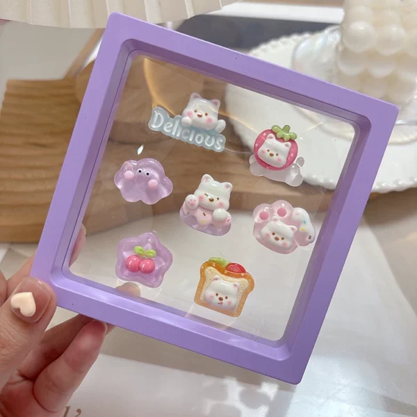 Cute dog decoration sticker female purple car interior sticker electric car center console screen 3D cartoon sticker