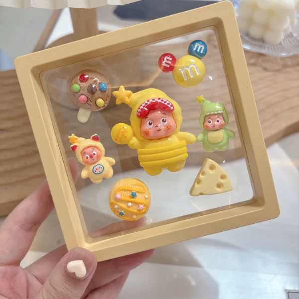 Cute star person center console car screen three-dimensional 3D cartoon electric car sticker female car interior decoration ornaments to cover up ugliness